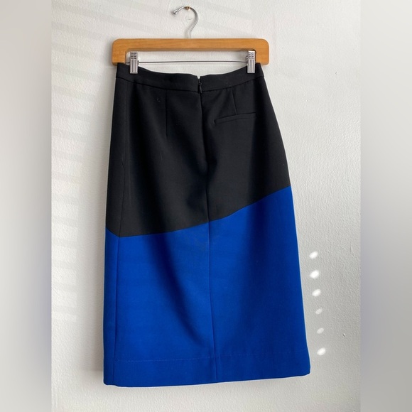 BCBGMAXAZRIA Jowell Sheath Pencil Colorblock Skirt Royal Blue Black Slit Formal - Picture 8 of 12